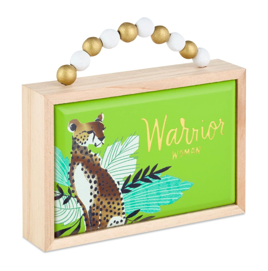 Hallmark Warrior Woman Wood Quote Sign New