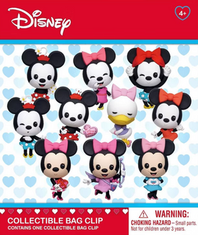 Disney Minnie Mouse Monogram International Valentines Bag Clip Toy New With Tag