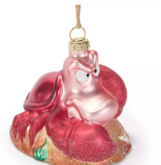 Disney Parks Sebastian Glass Christmas Ornament The Little Mermaid New With Tag