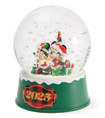 Disney Parks Santa Mickey Mouse Minnie Fantasyland Castle Holiday Snowglobe 2025