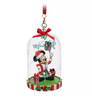 Disney Parks Greetings Santa Mickey Glass Dome Sketchbook Christmas Ornament New