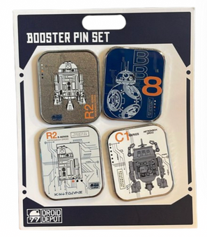 Disney Parks Star Wars Galaxy Edge Droid Depot Booster Pin Set New With Tag