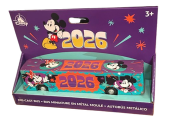 Disney Parks WDW 2026 Mickey & Minnie Mouse Die Cast Bus Miniature Toy New W Tag