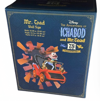 Disney Parks Mr. Toad Wall Sign Adventure of Ichabod 75th New with Box