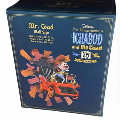 Disney Parks Mr. Toad Wall Sign Adventure of Ichabod 75th New with Box