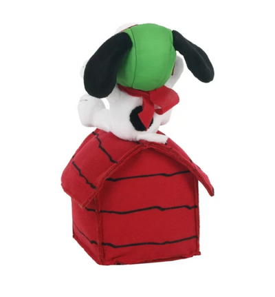 Peanuts Flying Ace Snoopy Sitting on Doghouse Animated 11" Plush Toy New w Tag