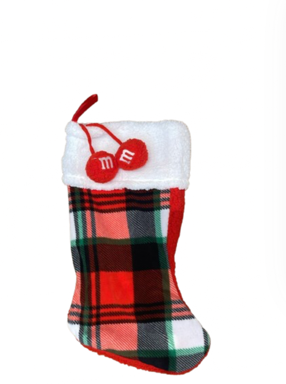 M&M's World Red Logo Christmas Stocking Plush New with Tag