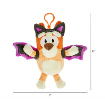 Disney Bluey Halloween Bingo Black Bat Plush Backpack Clip 6.5" New with tag