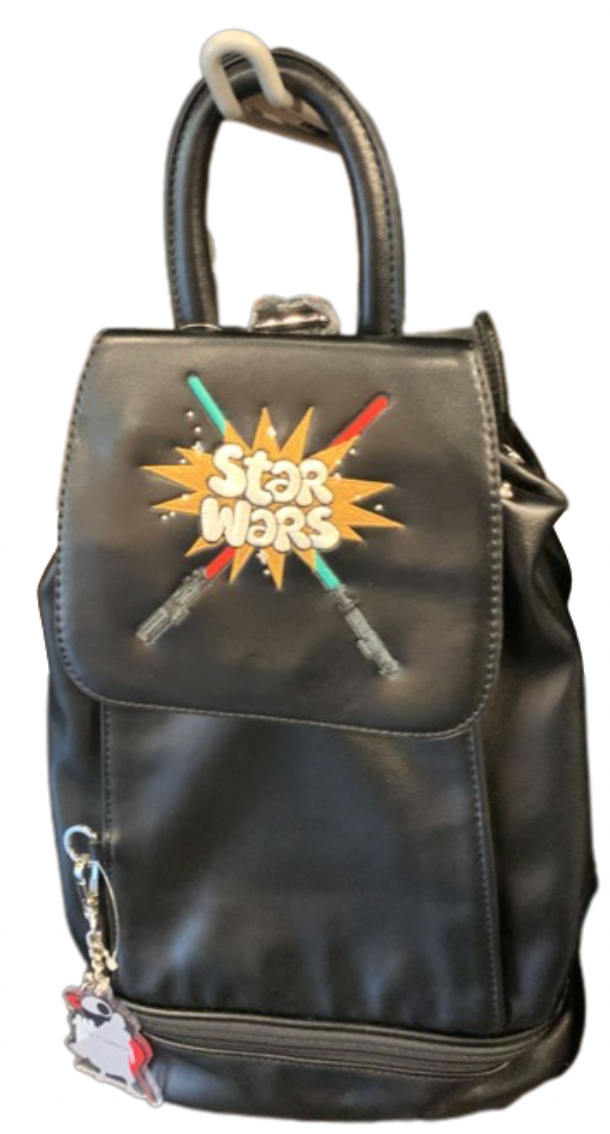 Disney Parks Star Wars Lightsaber Black Backpack Bag New 