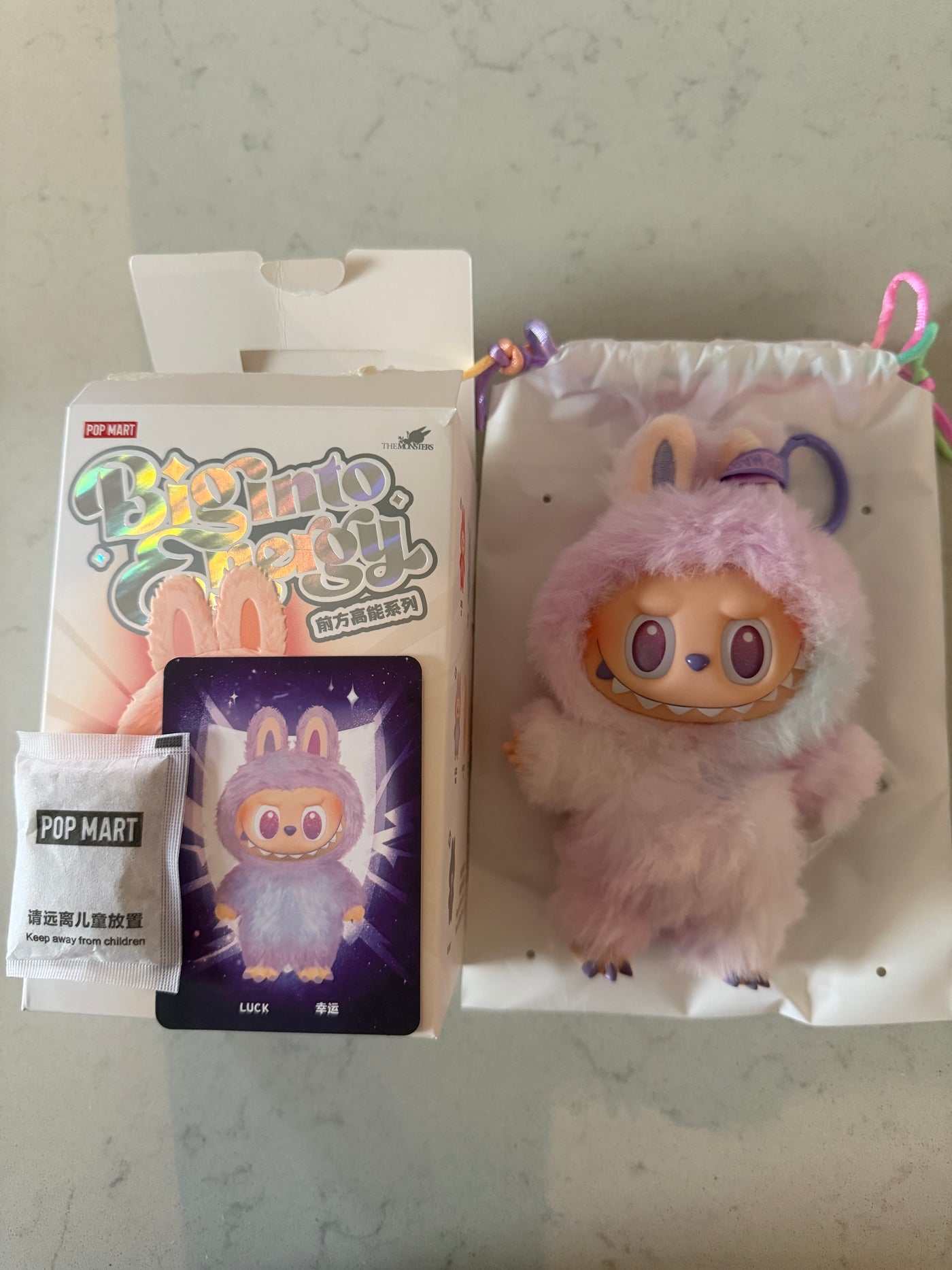 Pop Mart Labubu The Monsters Big to Energy Luck Vinyl Face Plush Keychain New
