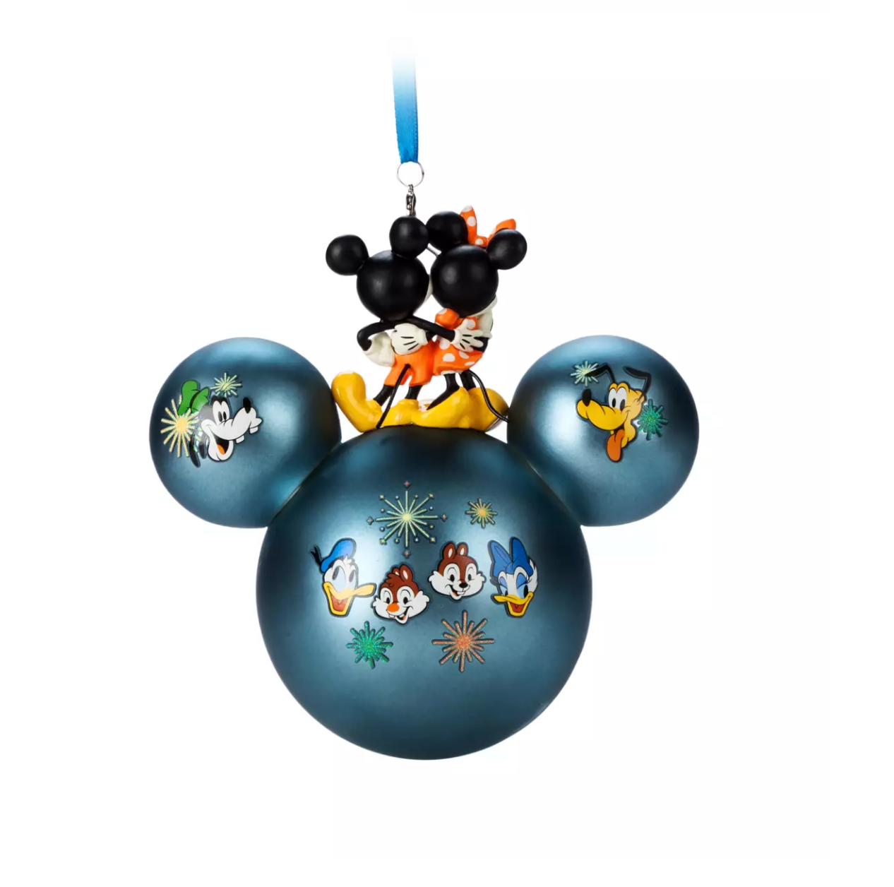 Disney Disneyland 2023 Mickey and Minnie Icon Glass Ball Ornament New with Tag