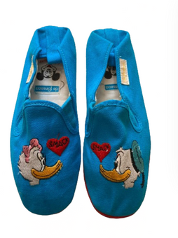 Disney Blue Daisy Donald Love De Fonseca Italy Espadrilles Flat Shoes Size 8 New