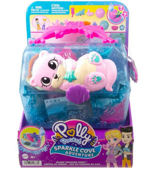 Polly Pocket Sparkle Cove Adventure Island Treasure Chest Playset Toy New W Box