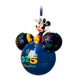 Disney Parks Disneyland Mickey Icon Glass Ball Christmas Ornament New with Tag