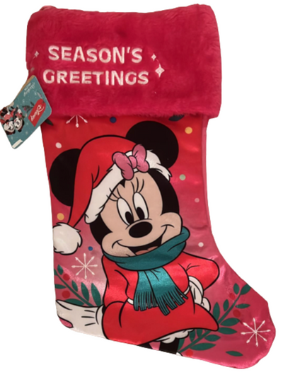 Disney Red Minnie Mouse Holiday Season Greeting Christmas Stocking New With Tag
