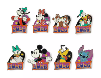 Disney Parks Mickey Mouse and Friends 2026 Mystery Pin Blind Pack 2 Pc New W Tag