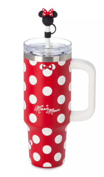 Disney Parks Minnie Mouse Icon Travel Tumbler Straw plus Zip Case New With Tag