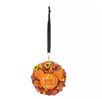 Disney Parks Mickey Pumpkin Jack-o'-Lantern Wreath Halloween Ornament New w Tag