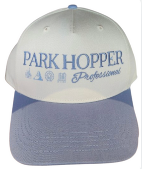 Disney Parks "Park Hopper Professional" Beige Blue Baseball Cap Hat New With Tag