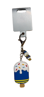 Disney Parks Donald Duck Ice Cream Popsicle Blue White Keychain New With Tag