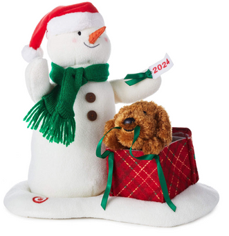 Hallmark Wrapped in Joy Singing Snowman Plush With Motion, 10" New With Tag