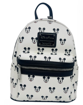 Disney Parks Mickey Mouse Faces Loungefly Mini Backpack Black White New With Tag