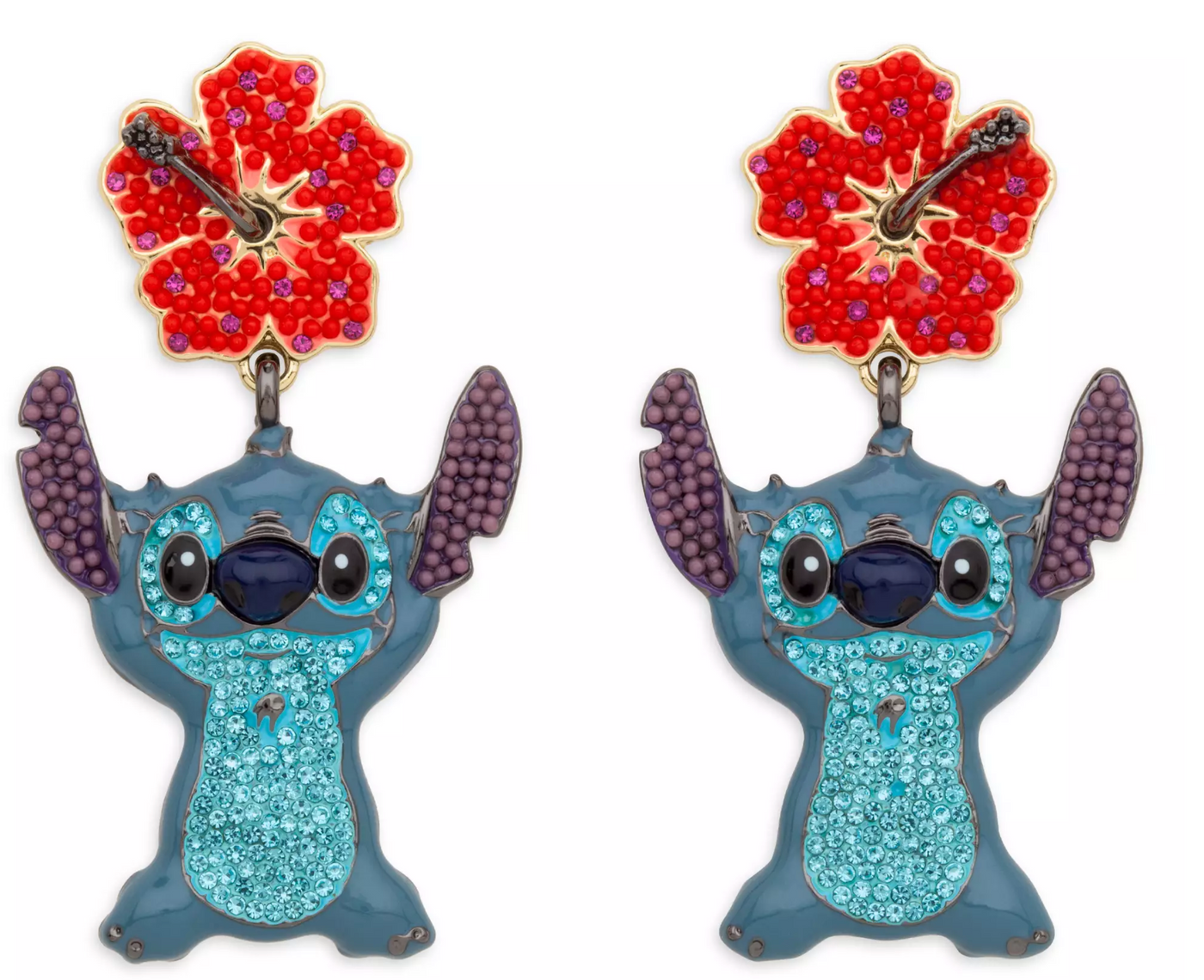 Disney Parks Stitch with Glass Stone Earrings by BaubleBar New with Card