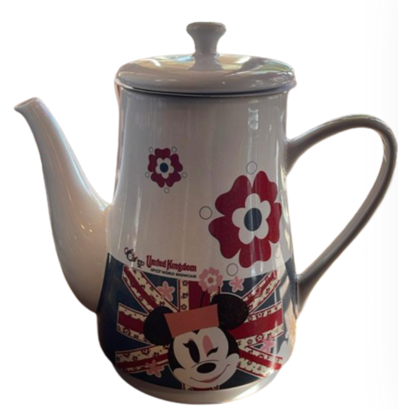 Disney Parks Epcot UK Union Jack Minnie Mouse Teapot New with Tag