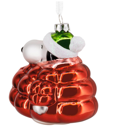 Hallmark Peanuts Snoopy in Puffer Coat Glass Christmas Ornament New with Box