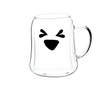 Way to Celebrate Halloween Glass Ghost Mug Squint New with Tag