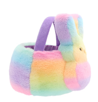 PEEPS Rainbow Bunny Plush Easter Basket New with Tag