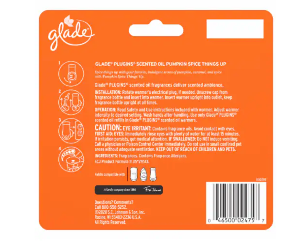 24ct Glade Pumpkin Spice Things Up PlugIn Oil Refills – Limited Edition