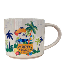 Disney Parks Caribbean Beach Resort Map Mickey Minnie Coffee Mug New