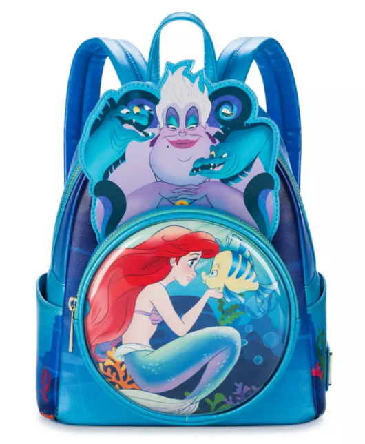 Disney Parks Little Mermaid 35th Glow-in-the-Dark Loungefly Mini Backpack New