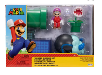Nintendo Super Mario 2.5" Wonder Diorama Set with Bubble Mario Toy New W Tag