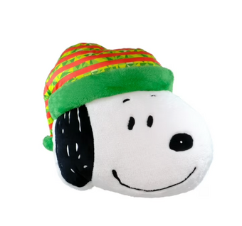 Figural Shaped Christmas Santa Snoopy 16 inch Pillow Plush by Ruz New with Tag