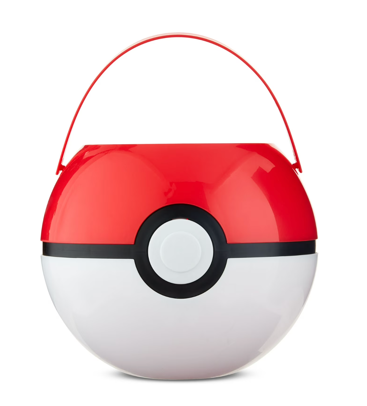 Pokemon PokeBall Treat Pail - Red Plastic Halloween Candy Bucket By Disguise