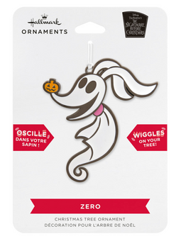 Hallmark Disney Nightmare Before Christmas Zero Moving Metal Ornament New Card
