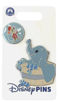 Disney Parks Dumbo and Timothy Pin Bubble Bath Set of Two Pins New With Card