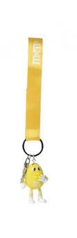M&M's World Yellow Keychain with Fabric Loop New with Tag