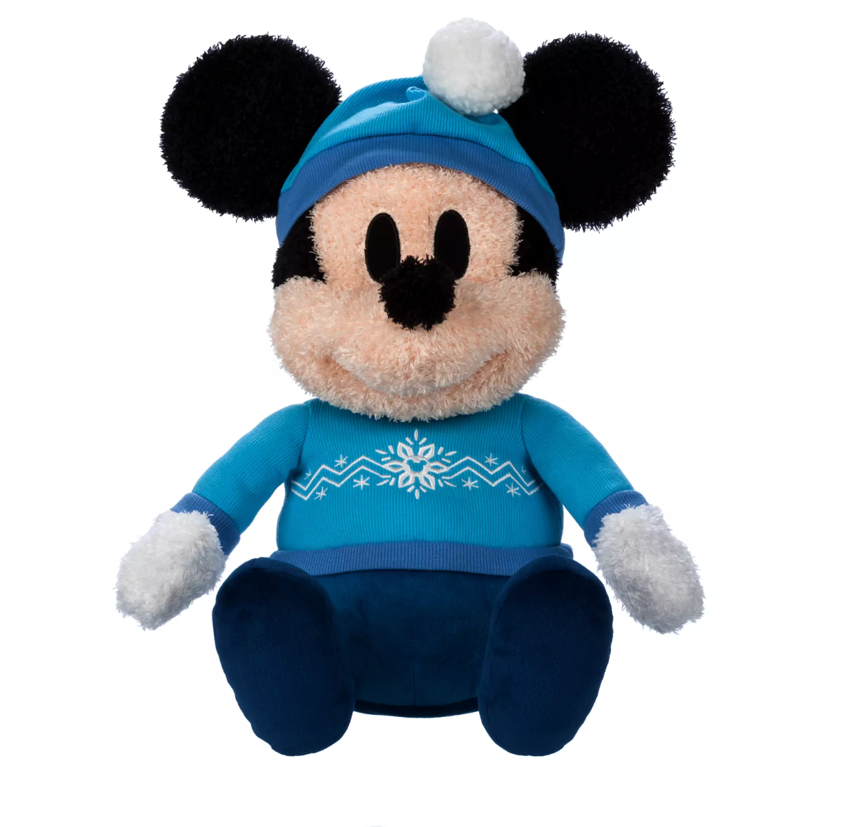 Disney Parks Mickey Holiday Snowflake Weighted Pouch Plush New with Tag
