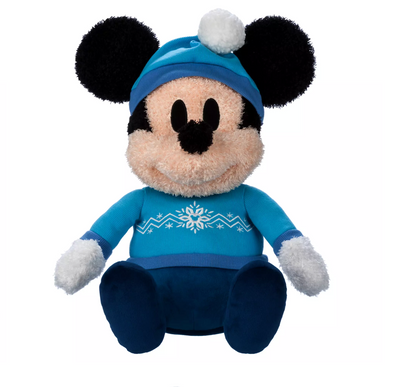 Disney Parks Mickey Holiday Snowflake Weighted Pouch Plush New with Tag