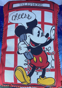 Disney Epcot Mickey Minnie London Red Telephone Booth United Kingdom Pillow New