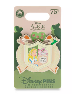 Disney Parks Alice in Wonderland 75th Anniversary Flamingo Crest Pin Limited New
