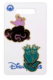 Disney Parks Ursula and Flotsam with Jetsam Pin Set Little Mermaid New with Card