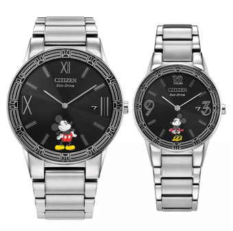 Disney Parks Mickey Mouse & Minnie Mouse Art Deco Watch Set Citizen New With Tag