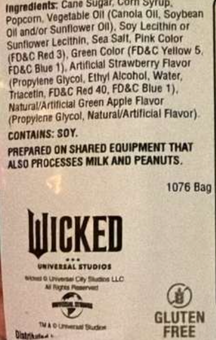 Universal Studios Wicked For Good Green Apple Strawberry Popcorn New With Tag