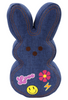 Shaggy Bunny Peeps 9” Collectible Plush Dark Blue Denim Bunny Toy New With Tag