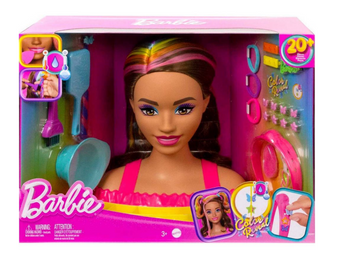 Barbie Totally Hair Neon Rainbow Deluxe Styling Head New with Box