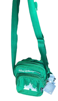 Disney Parks Walt Disney World Logo Mania Green Crossbody Bag New With Tag